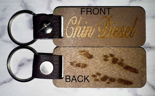 Custom wooden Keychain Tag